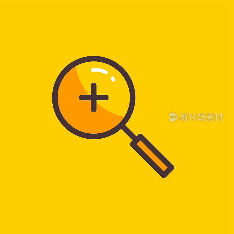 放大颜色平面线图标设计与可编辑的笔画。适合网页，移动应用，UI, UX和GUI设计。